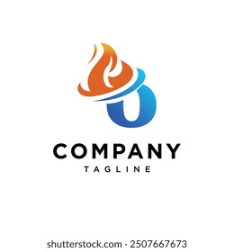 Letter O Flame logo icon vector.