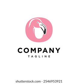 Letter O Flamingo Logo Icon Vector
