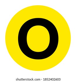 Letter O Floor Marker Symbol, Vector Illustration, Isolate On White Background Label. EPS10