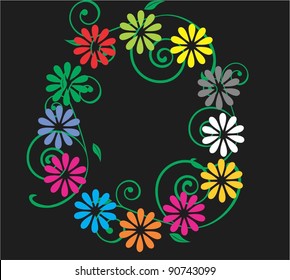 Letter o, floral design