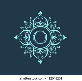Letter  O Floral monogram.