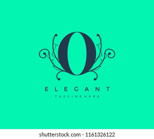 Letter O Floral Monogram Premium Elegant Logo Design