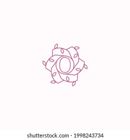 Letter O florales dekoratives elegantes Logo Design Konzept. Vektorgrafik
