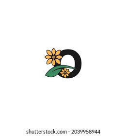 Letter O With Flower icon logo design vector template