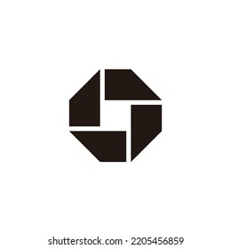 Letter o fold geometric symbol simple logo vector