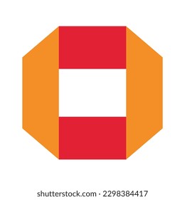 Plantilla de logotipo plegado de letra O