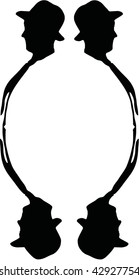 Letter "O". Font "Hat and Tie".