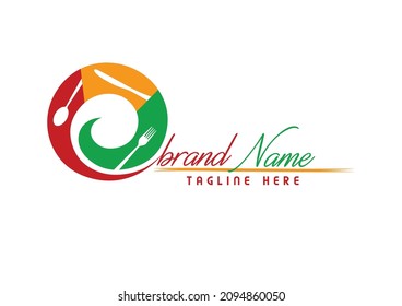 Letter O food logo design template