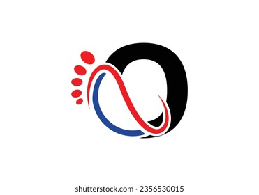 Letter O Foot Logo Design Vector Template. 