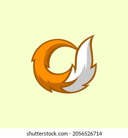 letter o fox tail clean logo  perfect for website logo  startup logo    technology logo 