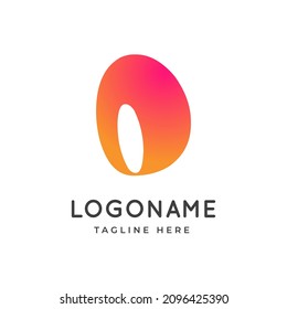 Letter O fun logo, abstract Initial playful logo design idea