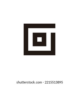 Buchstabe o in G, quadratisches geometrisches Symbol, einfaches Logo, Vektorgrafik