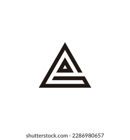 Letter o in G triangle geometric symbol simple logo vector