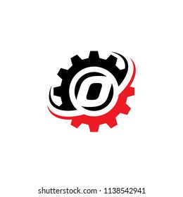 Letter O Gear Logo Design Template