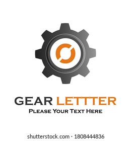 Letter o  gear logo design template illustration.