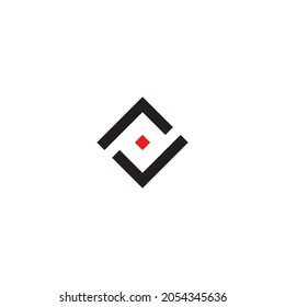 letter o geometric square simple symbol logo vector