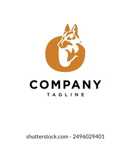 Letter O German Shepherd Logo Icon Vector