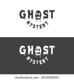 Letter O with ghost logo design inspiration for Hallowen Costume Shop
