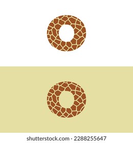 Letter O With Giraffe Skin Pattern Design