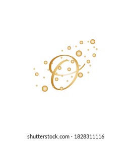 Letter O With Gold dotted circle style effect.