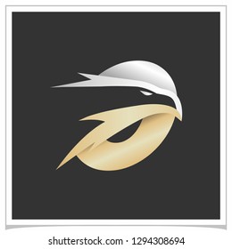 Letter O Gold Silver Eagle Logo