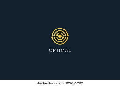 Letter O Golden colour web optimize Technological electric line art business logo