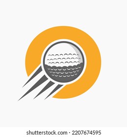 Letter O Golf Logo Concept Moving Stock Vector (Royalty Free ...