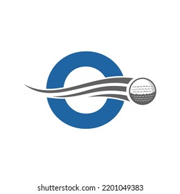 Letter O Golf Logo Symbol. Hockey Design Based Alphabet Vector Template