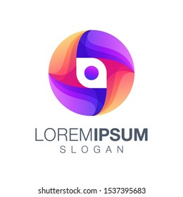 letter O gradient color logo design