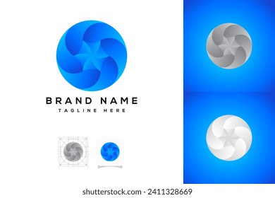 Letter O Gradient Logo Design in Modern 3D Creative Spiral Circle Abstract Logotype icon symbol