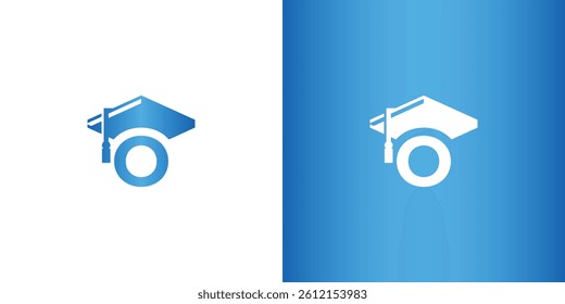 Letter O with Graduation Cap or Education Logo
