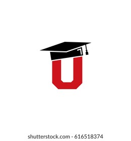 letter O with graduation cap logo