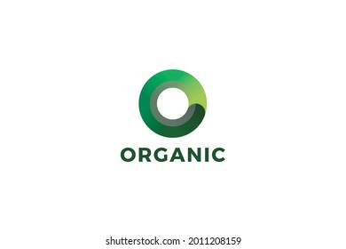 Letter O green color organic motion business logo