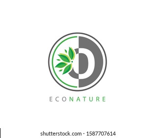 Letter O Green Leaf , Eco Nature O Logo Icon.