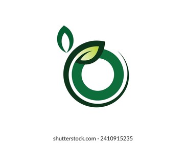 Letter O Green leaf logo design vektor vorlage. Letter O Nature Growth Leaf Vektorlogo