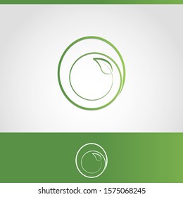 letter O  green leaves logo -vector
