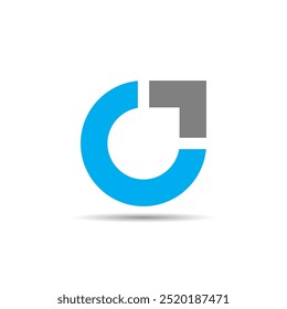 Letter O with Grow Graphic Symbol. Can be used for Business or Finance Company Logo.