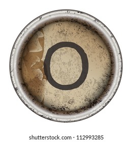 Letter O Grunge Typewriter Key