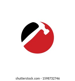 Letter O With Hammer Logo Design Template 001