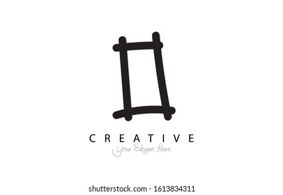 Letter O hand drawn font design with uppercase