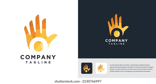 Letter O hand logo design template	
