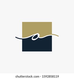 Letter O handwriting with square  concept. handwriting logo of initial signature, decoration, fashion, jewelry, boutique, and botanical with creative template for any company or business - vector
