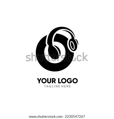 Letter O Headphone Logo Design Vector Icon Graphic Illustration