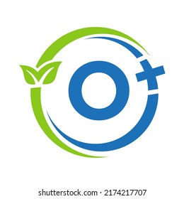 Letter O Healthcare Logo. Doctor Logo on Alphabet O Sign. Medical Pharmacy Plus Symbol Design