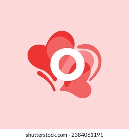 Letter O heart logo icon design template elements