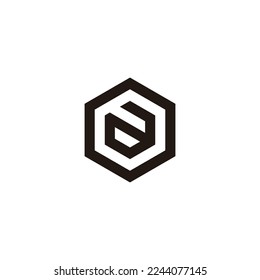 Letter a in o, hexagon geometric symbol simple logo vector