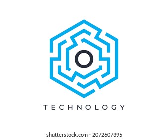 Letter O Hexagon Logo. Vector logo template