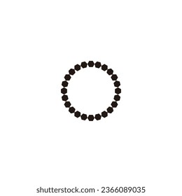 Letter o, hexagons, round geometric symbol simple logo vector