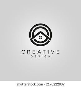 letter O home logo design vector template