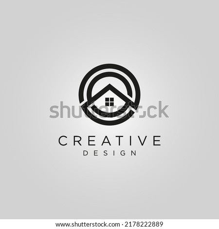 letter O home logo design vector template Foto stock © 